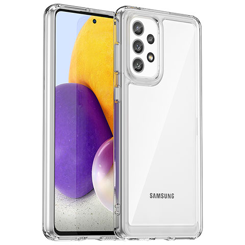 Coque Rebord Contour Silicone et Vitre Transparente Housse Etui J01S pour Samsung Galaxy A73 5G Clair