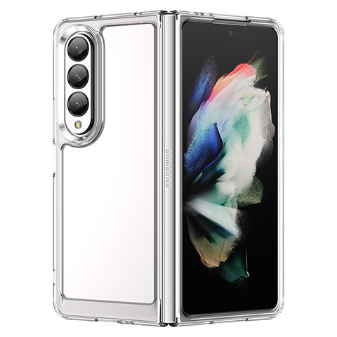 Coque Rebord Contour Silicone et Vitre Transparente Housse Etui J01S pour Samsung Galaxy Z Fold4 5G Clair