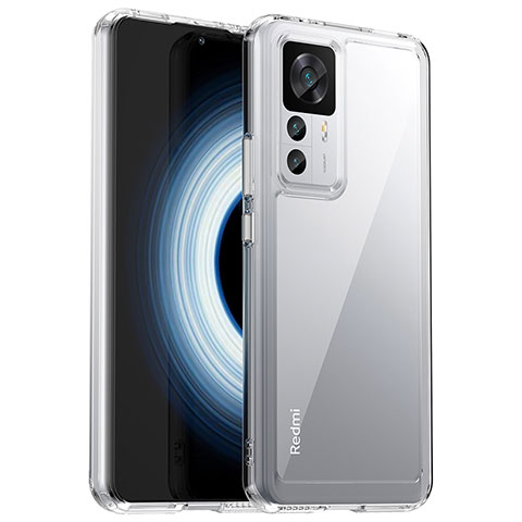 Coque Rebord Contour Silicone et Vitre Transparente Housse Etui J01S pour Xiaomi Mi 12T 5G Clair