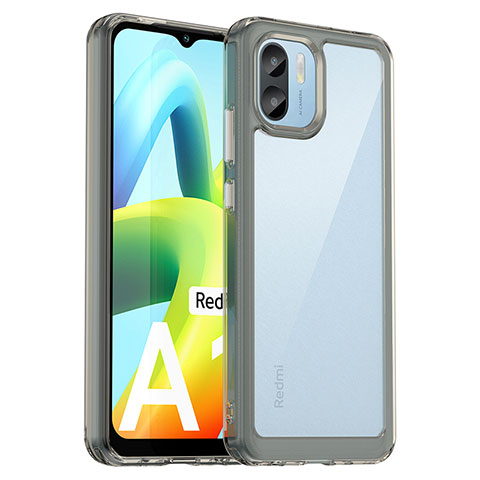 Coque Rebord Contour Silicone et Vitre Transparente Housse Etui J01S pour Xiaomi Poco C50 Gris