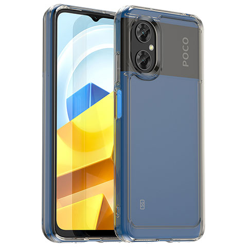 Coque Rebord Contour Silicone et Vitre Transparente Housse Etui J01S pour Xiaomi Poco M4 5G Gris