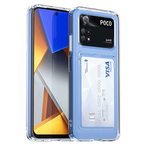 Coque Rebord Contour Silicone et Vitre Transparente Housse Etui J01S pour Xiaomi Poco M4 Pro 4G Clair