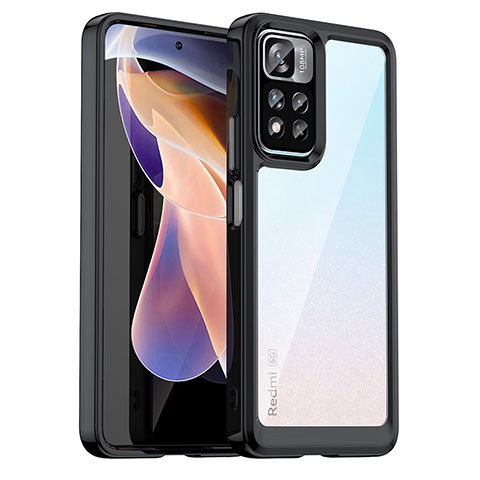 Coque Rebord Contour Silicone et Vitre Transparente Housse Etui J01S pour Xiaomi Poco X4 NFC Noir