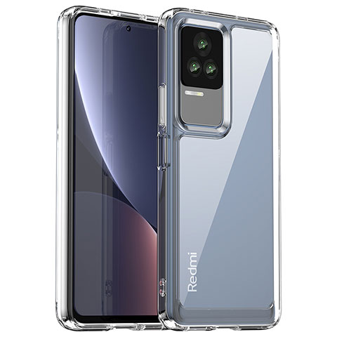 Coque Rebord Contour Silicone et Vitre Transparente Housse Etui J01S pour Xiaomi Redmi K60E 5G Clair