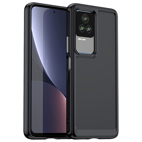 Coque Rebord Contour Silicone et Vitre Transparente Housse Etui J01S pour Xiaomi Redmi K60E 5G Noir