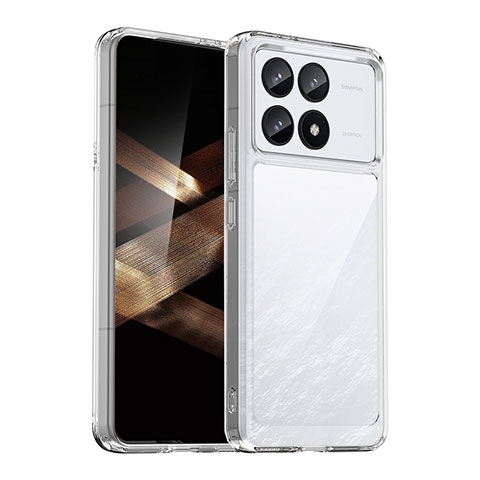 Coque Rebord Contour Silicone et Vitre Transparente Housse Etui J01S pour Xiaomi Redmi K70 Pro 5G Clair