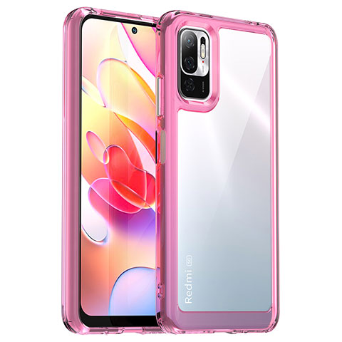 Coque Rebord Contour Silicone et Vitre Transparente Housse Etui J01S pour Xiaomi Redmi Note 10T 5G Violet Clair