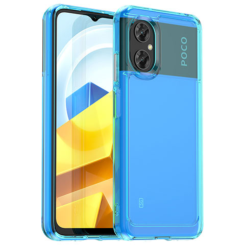 Coque Rebord Contour Silicone et Vitre Transparente Housse Etui J01S pour Xiaomi Redmi Note 11R 5G Bleu