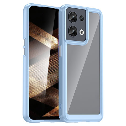 Coque Rebord Contour Silicone et Vitre Transparente Housse Etui J01S pour Xiaomi Redmi Note 13 5G Bleu