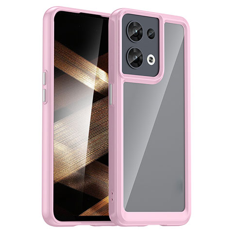 Coque Rebord Contour Silicone et Vitre Transparente Housse Etui J01S pour Xiaomi Redmi Note 13 5G Rose