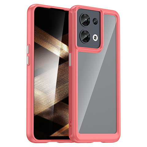 Coque Rebord Contour Silicone et Vitre Transparente Housse Etui J01S pour Xiaomi Redmi Note 13 5G Rouge