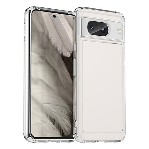 Coque Rebord Contour Silicone et Vitre Transparente Housse Etui J02S pour Google Pixel 8 5G Clair