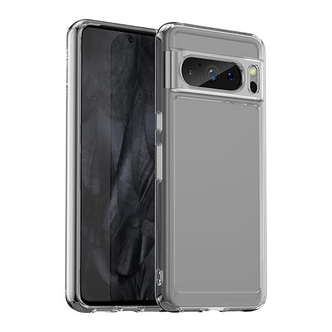 Coque Rebord Contour Silicone et Vitre Transparente Housse Etui J02S pour Google Pixel 8 Pro 5G Clair