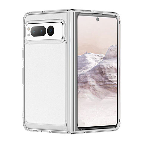 Coque Rebord Contour Silicone et Vitre Transparente Housse Etui J02S pour Google Pixel Fold 5G Clair