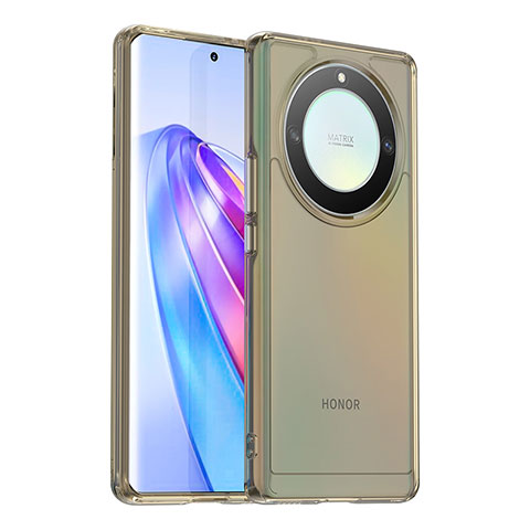 Coque Rebord Contour Silicone et Vitre Transparente Housse Etui J02S pour Huawei Honor X9a 5G Gris