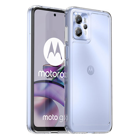 Coque Rebord Contour Silicone et Vitre Transparente Housse Etui J02S pour Motorola Moto G13 Clair