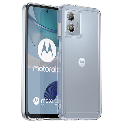 Coque Rebord Contour Silicone et Vitre Transparente Housse Etui J02S pour Motorola Moto G53 5G Clair