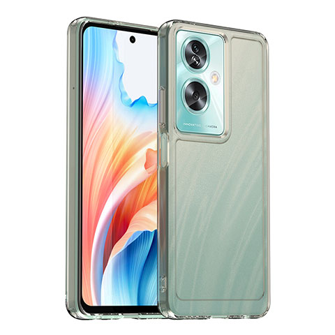 Coque Rebord Contour Silicone et Vitre Transparente Housse Etui J02S pour Oppo A2 5G Gris