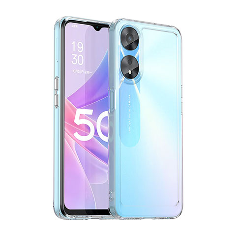 Coque Rebord Contour Silicone et Vitre Transparente Housse Etui J02S pour Oppo A58 5G Clair