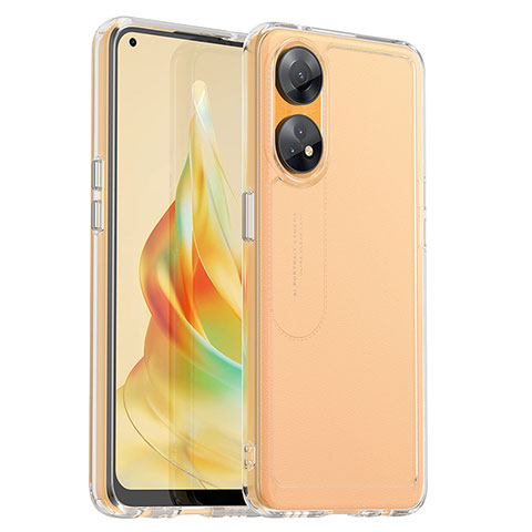 Coque Rebord Contour Silicone et Vitre Transparente Housse Etui J02S pour Oppo Reno8 T 4G Clair