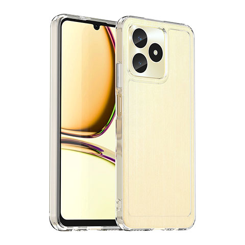 Coque Rebord Contour Silicone et Vitre Transparente Housse Etui J02S pour Realme C53 Clair