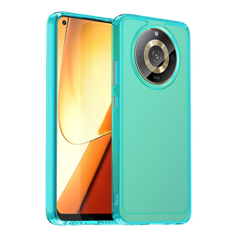 Coque Rebord Contour Silicone et Vitre Transparente Housse Etui J02S pour Realme Narzo 60 5G Vert