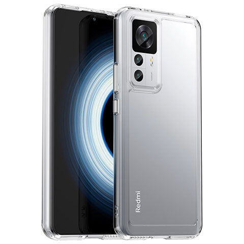 Coque Rebord Contour Silicone et Vitre Transparente Housse Etui J02S pour Xiaomi Mi 12T Pro 5G Clair