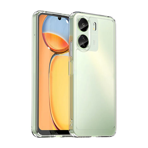 Coque Rebord Contour Silicone et Vitre Transparente Housse Etui J02S pour Xiaomi Poco C65 Clair