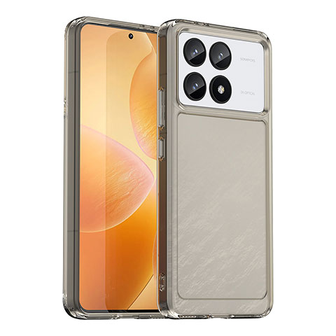 Coque Rebord Contour Silicone et Vitre Transparente Housse Etui J02S pour Xiaomi Redmi K70 5G Gris