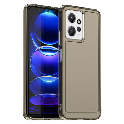 Coque Rebord Contour Silicone et Vitre Transparente Housse Etui J02S pour Xiaomi Redmi Note 12 4G Gris