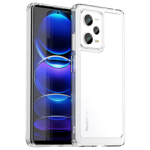 Coque Rebord Contour Silicone et Vitre Transparente Housse Etui J02S pour Xiaomi Redmi Note 12 Pro 5G Clair