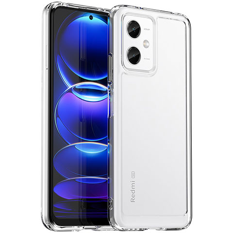 Coque Rebord Contour Silicone et Vitre Transparente Housse Etui J02S pour Xiaomi Redmi Note 12R Pro 5G Clair