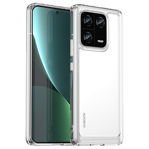 Coque Rebord Contour Silicone et Vitre Transparente Housse Etui J04S pour Xiaomi Mi 13 Pro 5G Clair