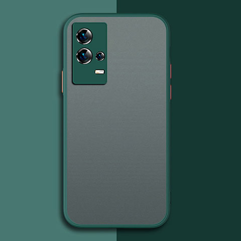 Coque Rebord Contour Silicone et Vitre Transparente Housse Etui M01 pour Vivo iQOO 8 Pro 5G Vert