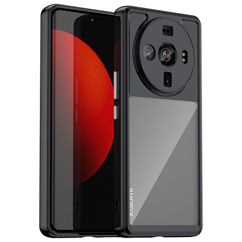 Coque Rebord Contour Silicone et Vitre Transparente Housse Etui M01 pour Xiaomi Mi 12 Ultra 5G Noir