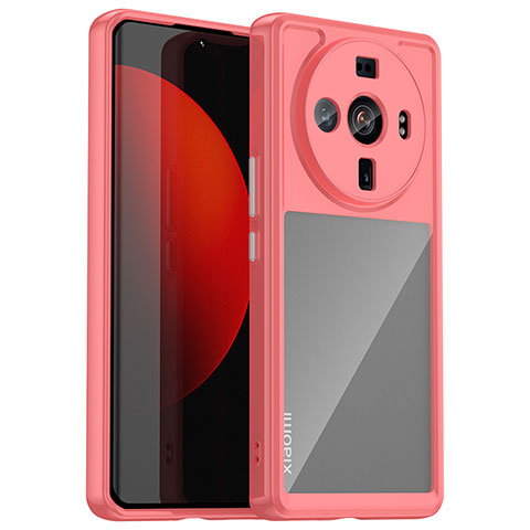 Coque Rebord Contour Silicone et Vitre Transparente Housse Etui M01 pour Xiaomi Mi 12 Ultra 5G Rouge