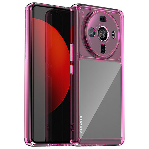 Coque Rebord Contour Silicone et Vitre Transparente Housse Etui M01 pour Xiaomi Mi 12 Ultra 5G Violet