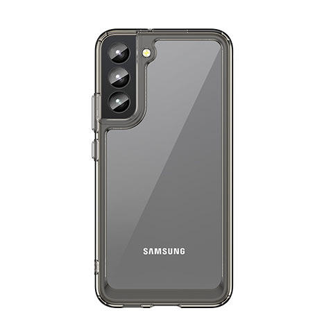 Coque Rebord Contour Silicone et Vitre Transparente Housse Etui M03 pour Samsung Galaxy S22 Plus 5G Gris