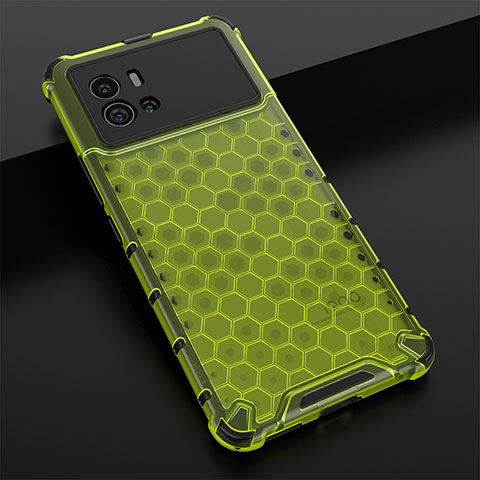 Coque Rebord Contour Silicone et Vitre Transparente Housse Etui M05 pour Vivo iQOO 9 Pro 5G Vert