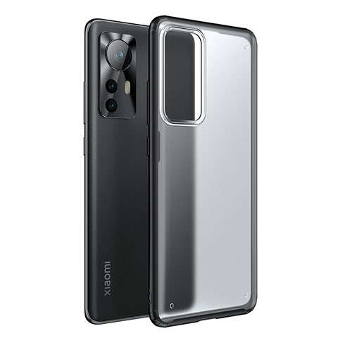 Coque Rebord Contour Silicone et Vitre Transparente Housse Etui M05 pour Xiaomi Mi 12S Pro 5G Noir