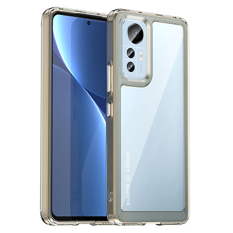 Coque Rebord Contour Silicone et Vitre Transparente Housse Etui M06 pour Xiaomi Mi 12 Lite 5G Gris