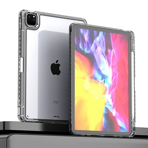 Coque Rebord Contour Silicone et Vitre Transparente Housse Etui P01 pour Apple iPad Pro 11 (2022) Noir