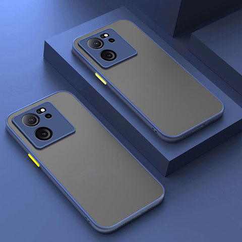 Coque Rebord Contour Silicone et Vitre Transparente Housse Etui P01 pour Xiaomi Mi 13T Pro 5G Bleu