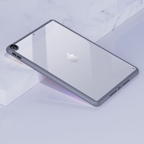 Coque Rebord Contour Silicone et Vitre Transparente Housse Etui pour Apple iPad  10.2 (2020) Gris Lavende