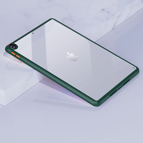 Coque Rebord Contour Silicone et Vitre Transparente Housse Etui pour Apple iPad 10.2 (2021) Vert