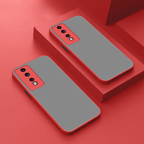 Coque Rebord Contour Silicone et Vitre Transparente Housse Etui pour Huawei Honor 80 GT 5G Rouge