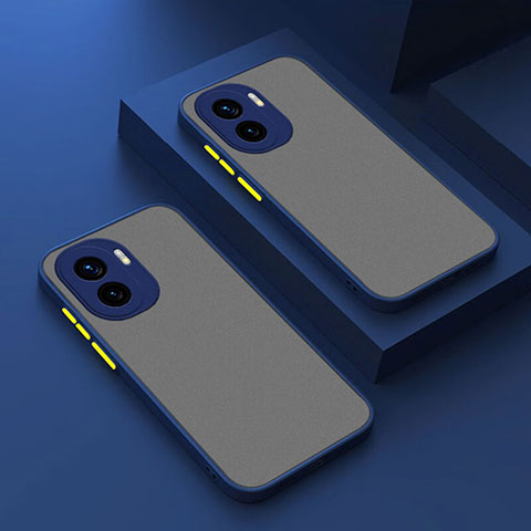 Coque Rebord Contour Silicone et Vitre Transparente Housse Etui pour Huawei Honor X40i 5G Bleu