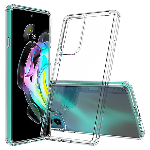 Coque Rebord Contour Silicone et Vitre Transparente Housse Etui pour Motorola Moto Edge 20 5G Clair