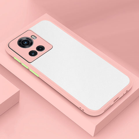 Coque Rebord Contour Silicone et Vitre Transparente Housse Etui pour OnePlus Ace 5G Rose