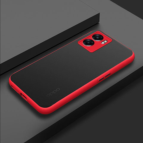 Coque Rebord Contour Silicone et Vitre Transparente Housse Etui pour OnePlus Nord N300 5G Rouge